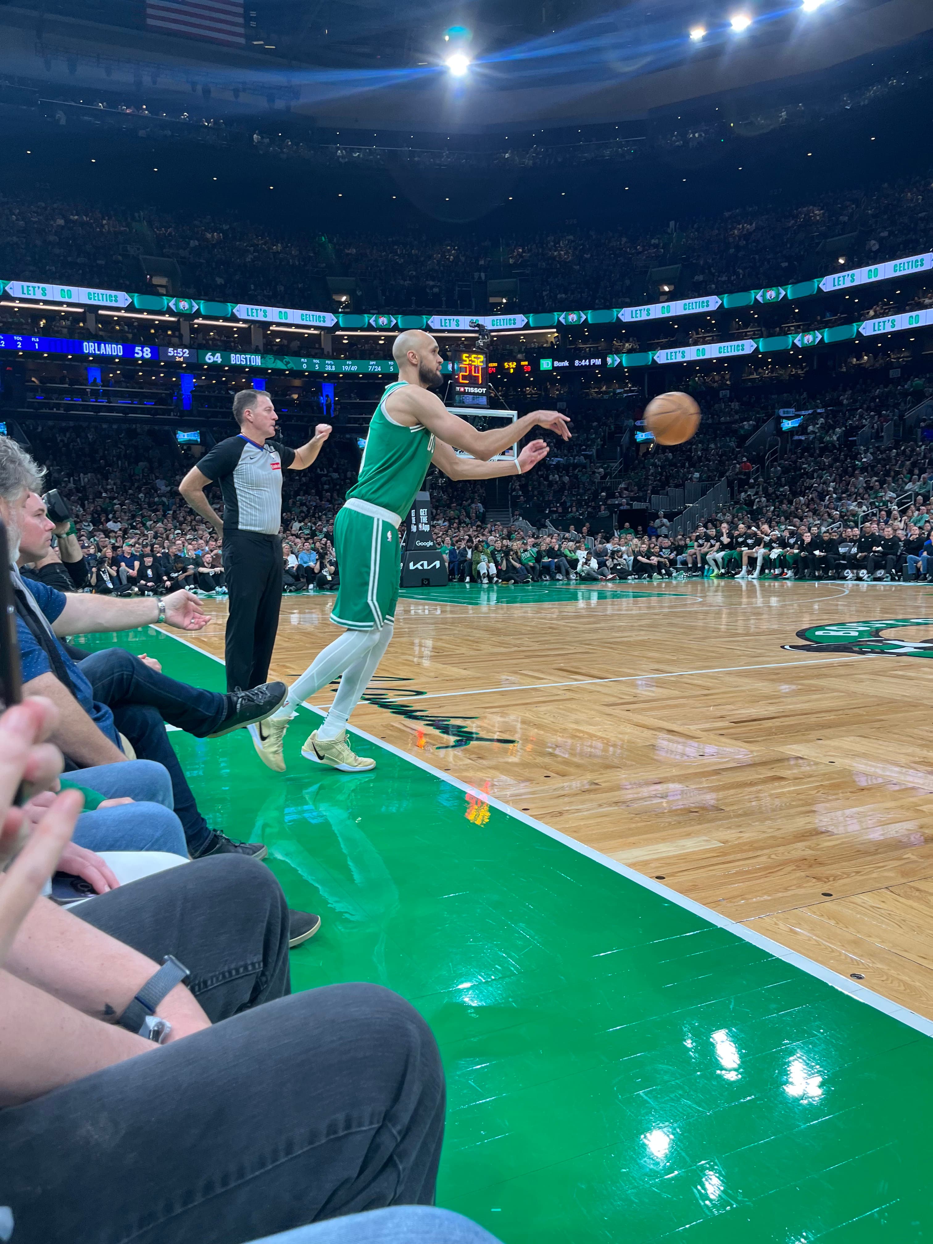 Courtside arena view